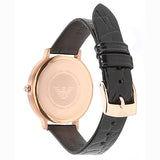 Buy Shop Emporio Armani Kappa Quartz Black Dial Black Leather Strap Watch For Women - AR11064 USA Online
