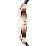 Buy Shop Emporio Armani Kappa Quartz Black Dial Black Leather Strap Watch For Women - AR11064 USA Online