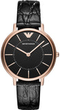 Buy Shop Emporio Armani Kappa Quartz Black Dial Black Leather Strap Watch For Women - AR11064 USA Online