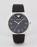 Buy Shop Emporio Armani Kappa Quartz Black Dial Brown Leather Strap Watch For Men - AR11153 USA Online