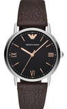 Buy Shop Emporio Armani Kappa Quartz Black Dial Brown Leather Strap Watch For Men - AR11153 USA Online