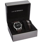 Buy Shop Emporio Armani Kappa Quartz Black Dial Brown Leather Strap Watch For Men - AR80008 USA Online