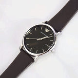 Buy Shop Emporio Armani Kappa Quartz Black Dial Brown Leather Strap Watch For Men - AR80008 USA Online