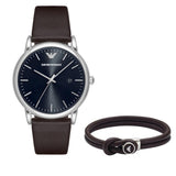 Buy Shop Emporio Armani Kappa Quartz Black Dial Brown Leather Strap Watch For Men - AR80008 USA Online
