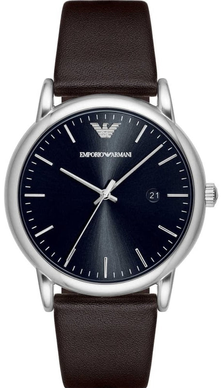 Buy Shop Emporio Armani Kappa Quartz Black Dial Brown Leather Strap Watch For Men - AR80008 USA Online