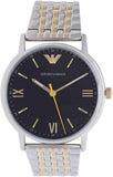 Buy Shop Emporio Armani Kappa Quartz Black Dial Two Tone Mesh Bracelet Watch For Men - AR11228 USA Online