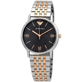 Buy Shop Emporio Armani Kappa Quartz Black Dial Two Tone Mesh Bracelet Watch For Men - AR11228 USA Online
