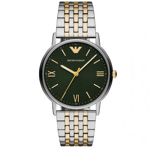 Buy Shop Emporio Armani Kappa Quartz Black Dial Two Tone Mesh Bracelet Watch For Men - AR11228 USA Online