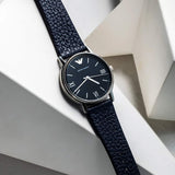 Buy Shop Emporio Armani Kappa Quartz Blue Dial Blue Leather Strap Watch For Women - AR11012 USA Online