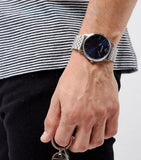 Buy Shop Emporio Armani Kappa Quartz Blue Dial Silver Steel Strap Watch For Men - AR80010 USA Online