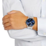 Buy Shop Emporio Armani Kappa Quartz Blue Dial Silver Steel Strap Watch For Men - AR80010 USA Online