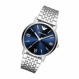 Buy Shop Emporio Armani Kappa Quartz Blue Dial Silver Steel Strap Watch For Men - AR80010 USA Online
