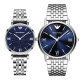 Buy Shop Emporio Armani Kappa Quartz Blue Dial Silver Steel Strap Watch For Men - AR80010 USA Online
