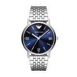Buy Shop Emporio Armani Kappa Quartz Blue Dial Silver Steel Strap Watch For Men - AR80010 USA Online