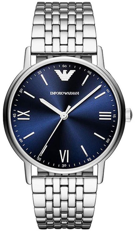 Buy Shop Emporio Armani Kappa Quartz Blue Dial Silver Steel Strap Watch For Men - AR80010 USA Online