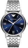 Buy Shop Emporio Armani Kappa Quartz Blue Dial Silver Steel Strap Watch For Men - AR80010 USA Online