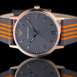 Buy Shop Emporio Armani Kappa Quartz Grey Dial Two Tone Nylon Strap Watch For Men - AR11014 USA Online