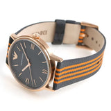 Buy Shop Emporio Armani Kappa Quartz Grey Dial Two Tone Nylon Strap Watch For Men - AR11014 USA Online