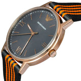 Buy Shop Emporio Armani Kappa Quartz Grey Dial Two Tone Nylon Strap Watch For Men - AR11014 USA Online