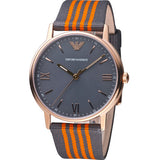Buy Shop Emporio Armani Kappa Quartz Grey Dial Two Tone Nylon Strap Watch For Men - AR11014 USA Online
