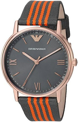 Buy Shop Emporio Armani Kappa Quartz Grey Dial Two Tone Nylon Strap Watch For Men - AR11014 USA Online