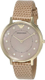Buy Shop Emporio Armani Kappa Quartz Mother of Pearl Taupe Dial Brown Leather Strap Watch For Men - AR11151 USA Online