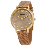 Buy Shop Emporio Armani Kappa Quartz Mother of Pearl Taupe Dial Brown Leather Strap Watch For Men - AR11151 USA Online