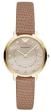 Buy Shop Emporio Armani Kappa Quartz Mother of Pearl Taupe Dial Brown Leather Strap Watch For Men - AR11151 USA Online