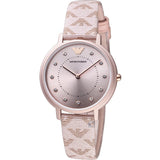 Buy Shop Emporio Armani Kappa Quartz Rose Gold Dial Pink Leather Strap Watch For Women - AR11010 USA Online