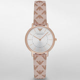 Buy Shop Emporio Armani Kappa Quartz Rose Gold Dial Pink Leather Strap Watch For Women - AR11010 USA Online