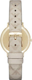 Buy Shop Emporio Armani Kappa Quartz Silver Dial Beige Leather Strap Watch For Women - AR11042 USA Online