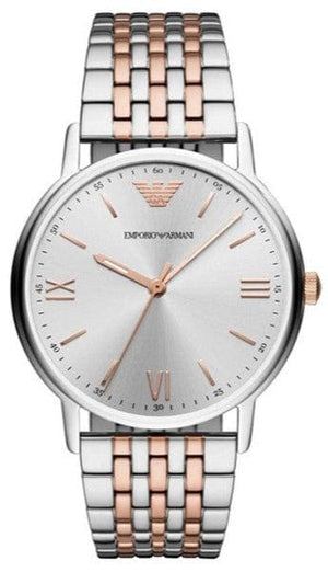 Buy Shop Emporio Armani Kappa Quartz Silver Dial Two Tone Mesh Bracelet Watch For Men - AR11093 USA Online