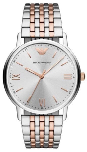 Buy Shop Emporio Armani Kappa Quartz Silver Dial Two Tone Mesh Bracelet Watch For Men - AR11093 USA Online