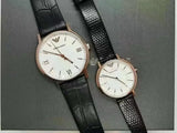 Buy Shop Emporio Armani Kappa Quartz White Dial Black Leather Strap Watch For Men - AR80015 USA Online