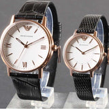 Buy Shop Emporio Armani Kappa Quartz White Dial Black Leather Strap Watch For Men - AR80015 USA Online