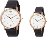 Buy Shop Emporio Armani Kappa Quartz White Dial Black Leather Strap Watch For Men - AR80015 USA Online