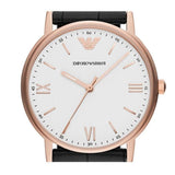 Buy Shop Emporio Armani Kappa Quartz White Dial Black Leather Strap Watch For Men - AR80015 USA Online