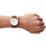 Buy Shop Emporio Armani Kappa Quartz White Dial Brown Leather Strap Watch For Men - AR80006 USA Online