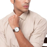 Buy Shop Emporio Armani Kappa Quartz White Dial Brown Leather Strap Watch For Men - AR80006 USA Online