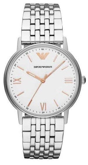 Buy Shop Emporio Armani Kappa Quartz White Dial Silver Steel Strap Watch For Men - AR80014 USA Online