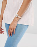 Buy Shop Emporio Armani Kappa Rose Gold & White Dial Beige Nude Leather Strap Watch For Women - AR2510 USA Online