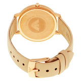 Buy Shop Emporio Armani Kappa Rose Gold & White Dial Beige Nude Leather Strap Watch For Women - AR2510 USA Online