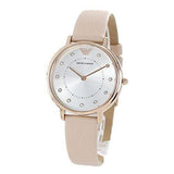 Buy Shop Emporio Armani Kappa Rose Gold & White Dial Beige Nude Leather Strap Watch For Women - AR2510 USA Online