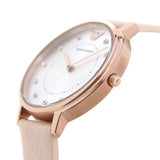Buy Shop Emporio Armani Kappa Rose Gold & White Dial Beige Nude Leather Strap Watch For Women - AR2510 USA Online