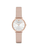 Buy Shop Emporio Armani Kappa Rose Gold & White Dial Beige Nude Leather Strap Watch For Women - AR2510 USA Online