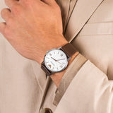 Buy Shop Emporio Armani Kappa Silver Dial Brown Leather Strap Watch for Men - AR11173 USA Online