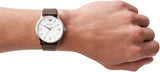 Buy Shop Emporio Armani Kappa Silver Dial Brown Leather Strap Watch for Men - AR11173 USA Online