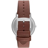 Buy Shop Emporio Armani Kappa Silver Dial Brown Leather Strap Watch for Men - AR11173 USA Online
