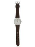 Buy Shop Emporio Armani Kappa Silver Dial Brown Leather Strap Watch for Men - AR11173 USA Online