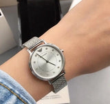 Buy Shop Emporio Armani Kappa Silver Dial Silver Mesh Bracelet Watch For Women - AR11128 USA Online